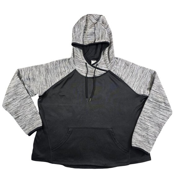 Athletic Works Hoodie Womens XL Black Gray Thumbhole Loungewear Cozy Fit - Picture 2 of 8